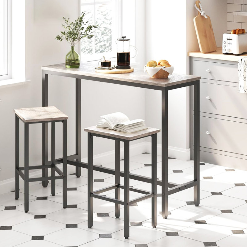 47.2 Rectangular Pub Table with 2 Stools 17 Stories